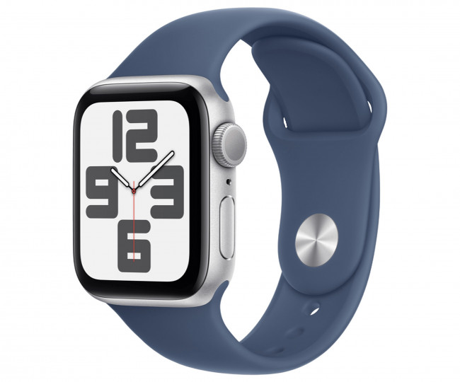 Apple Watch SE 2 GPS 40mm Silver Aluminium Case w. Denim Sport Band - M/L (MXED3) б/у